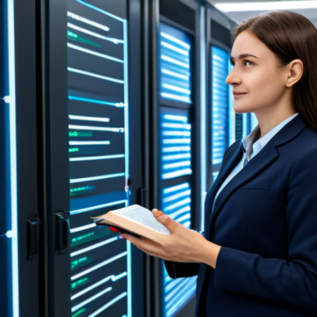 A professional female software architect, fully clothed in a modest business casual outfit, stands confidently in a modern, clean server room. She gestures towards a holographic display showing interconnected API endpoints and clear, intuitive data flows, like well-marked pathways. Nearby, a glowing, open book represents comprehensive documentation, illuminating her path. The scene emphasizes clarity and ease of use, with no visible complex errors. Appropriate attire, professional dress, safe for work, perfect anatomy, correct proportions, natural pose, well-formed hands, proper finger count, natural body proportions, high-quality professional photography, family-friendly content.